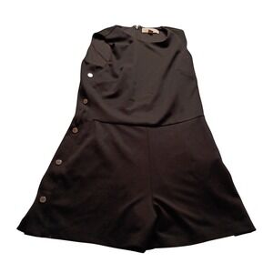Michael Kors Black Sleeveless Button Side Romper Small Jumpsuit
